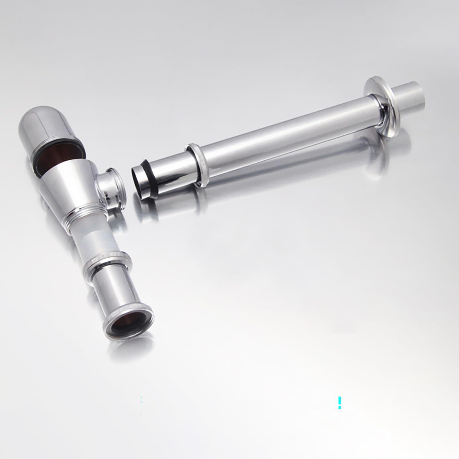 Siphon Waschbecken Bad mit Pop Up Ablaufventil und Überlauf,Flexibles Gewelltes Abflussrohr, Verlängerung Rohr Abfluss,Höhenverstellbares Syphon Waschbecken