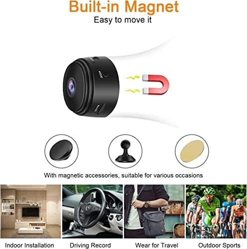 Mini Camera Espion HD 1080P Portable WiFi Surveillance De La Securite Sans Fil Avec Vision Nocturne Pour Ios Android Noir Mini Camera Espion HD 1080P Portable WiFi Surveillance De La Securite Sans Fil Avec Vision Nocturne Pour Ios Android Noir