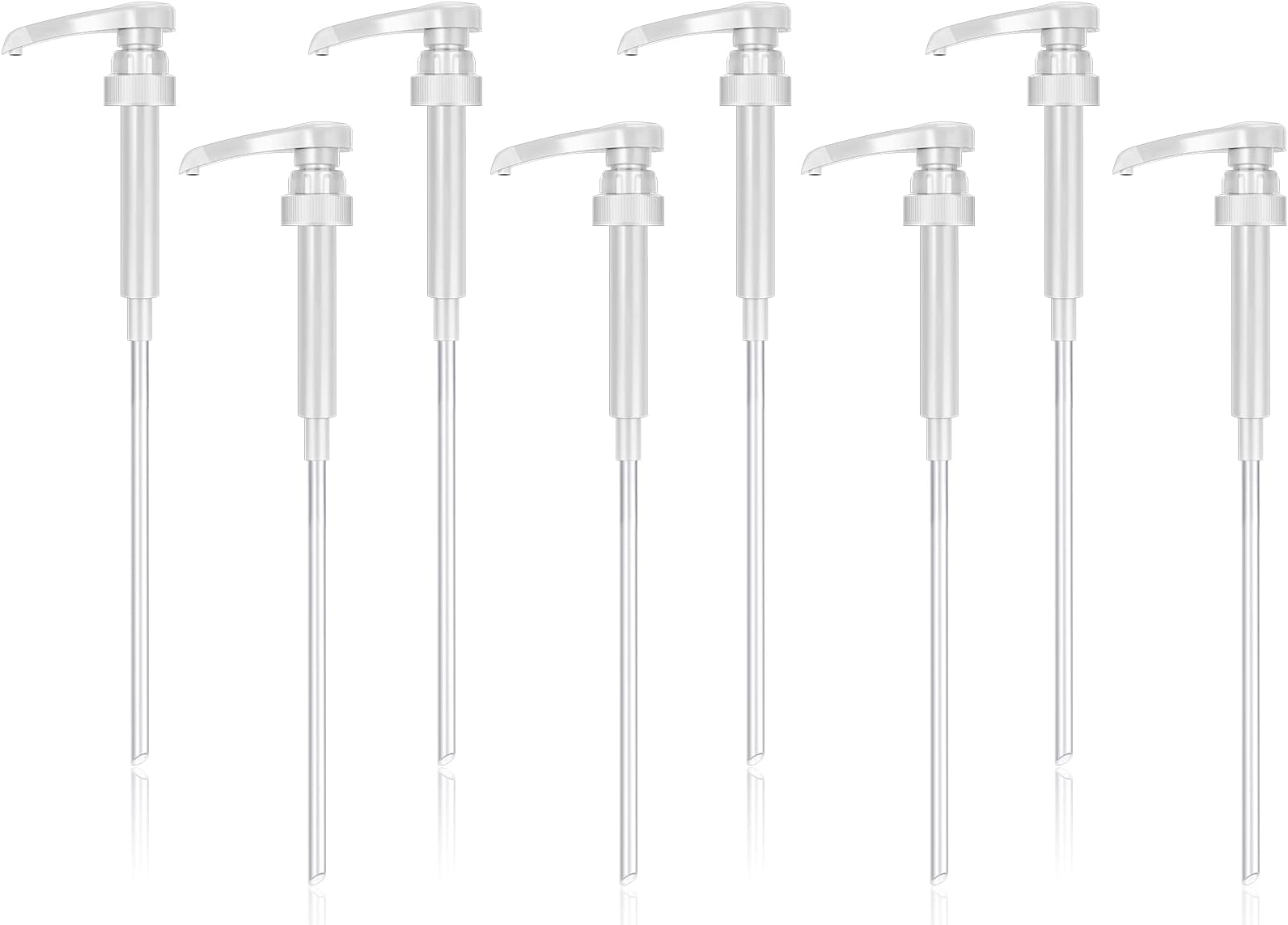 Zopeal 8 Pieces Syrup Pumps, Coffee Syrup Dispenser Pump, Flavor Syrup Pump Fits 750ml Bottles for Coffee Syrups Snow Cones Caramel Flavorings Bottle (White)