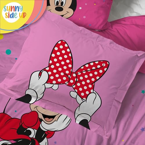 Image of Disney Minnie Mouse Kids Twin Comforter Set - 5 Piece Girls Bed in a Bag, Reversible with Sheets - Super Soft Breathable Machine Washable Microfiber, Oeko-TEX Certified (Official Disney Product)