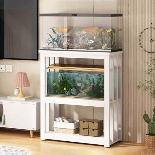 Soporte metálico para Peces con Mueble Decorativo: Resistente Soporte para Tortugas para Cocina, habitación y hogar. Estante Elegante con Estructura Resistente.