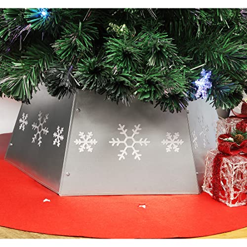 Blissun Metal Christmas Tree Ring, Christmas Tree Collar With Printed Snowflake, Willow Tree Skirt Base Stand For Christmas Tree Decorations thumb #4