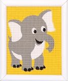 VERVACO Gobelin Stickbilder zum Selbersticken Lernset Nähen Elefant Kreuzstich Stickpackungen Stickset für Anfänger ca. 12,5 x 16 cm Bastelset DIY Sticken Kreatives Geschenk Beginner Cross Stitch