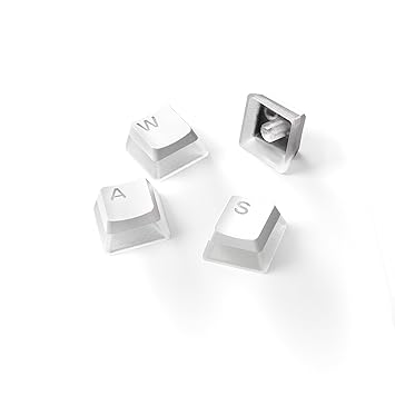 PrismCaps Double Shot Pudding-Style Keycaps Durable PBT Thermoplastic Compatible with widest Range of Mechanical Keyboards MX Stems - White