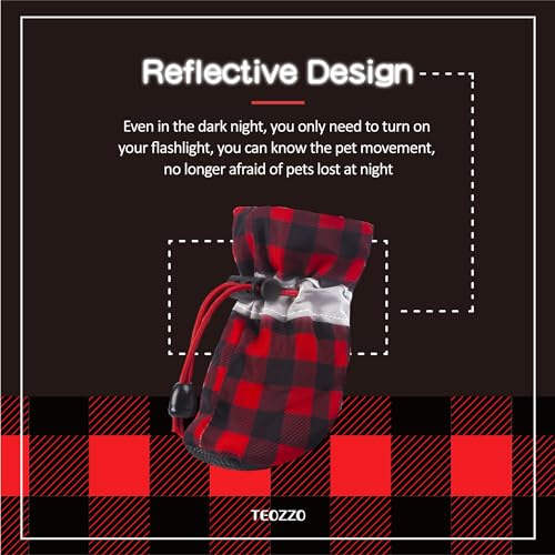 image for TEOZZO Dog Shoes Dog Boots & Paw Protector, Anti-Slip Sole Hot Pavemen