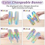 Iridescent Happy Birthday Banner, 9ft Pre-Strung Holographic Birthday Decorations Vibrant Party Sign with Aurora, Rainbow Effects - Image 3