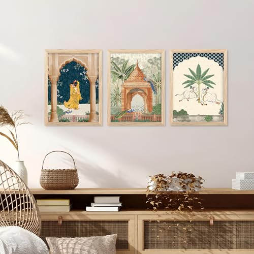 Image of Pichwai paintinng framed wall Painting for Living Room Bedroom Office Room Decor - Frame for Home Decor and Wall Decor (Design 5, 13x17 inch, Standard Packaging)