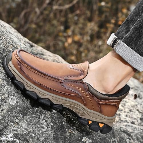 Enjerr Orthopedic Shoes, 2025 New Men's Arch Support Soft Slip On Bottom and Surface Business Leather Shoes 7