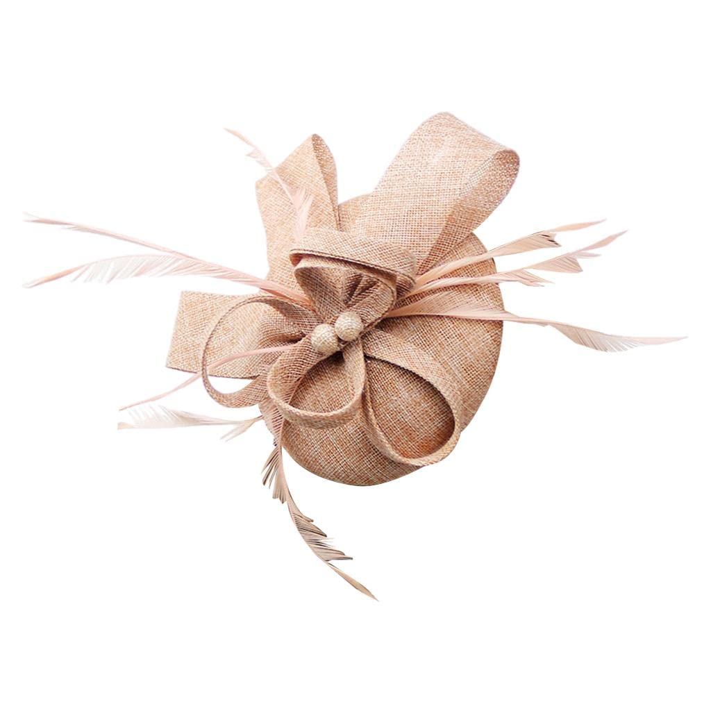 MYADDICTION Women Bow Feather Headband Fascinator Hat Weddings Ladies Day Nude Pink Clothing Shoes & Accessories | Womens Accessories | Fascinators & Headpieces (B0BSNQCHYQ) Amazon Price History, Amazon Price Tracker