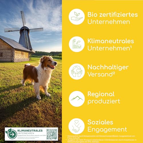 Bio Nachtkerzenöl für Hunde und Katzen, 100ml kaltgepresstes Fellöl 100% Bio aus Deutschland - reich an Omega 3 & 6, Barf Öl, DE-ÖKO-060