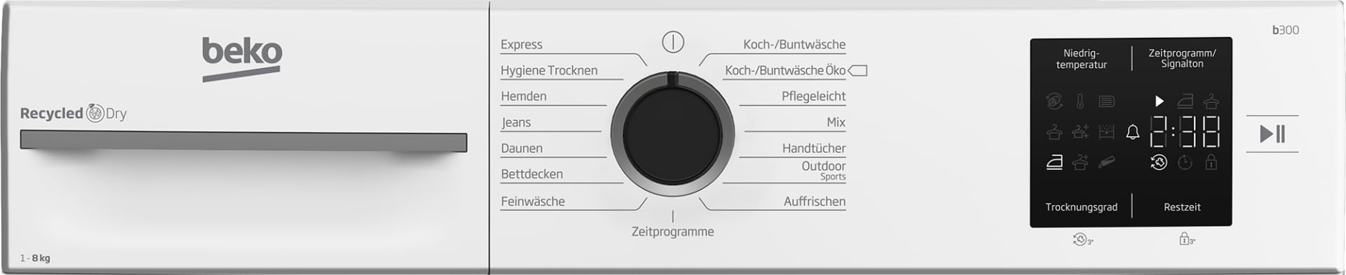 Beko BM3T38210W1 Wärmepumpentrockner 8 kg 15 Programme Weiß