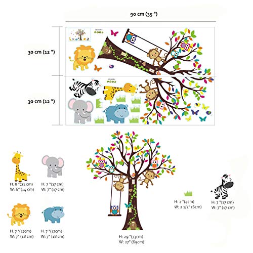 Vinilos decorativos jungle animales para pared 12x2 in miniatura 5