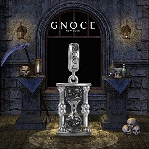 Image of GNOCE Skull Charm Bead Silver Pendant Dangle Charms fit Bracelet /Necklace Jewelry Gift for Women Men