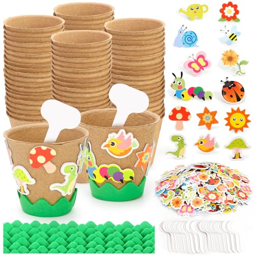 Ayfjovs 80 Pack Garden Paper Pot Craft Kit...