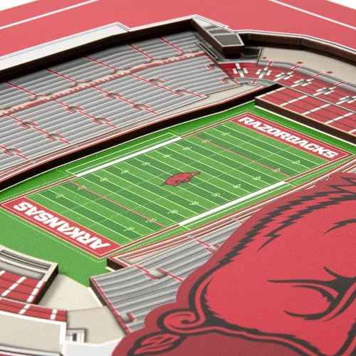 Image of YouTheFan Officially-licensed NCAA Stadium Series 3D Wall Art - multi-layer team stadium replica, detailed sports fan gift, indoor decor
