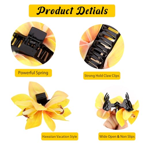 Pinzas para cabello Hawaiian Flower 4 piezas miniatura 5