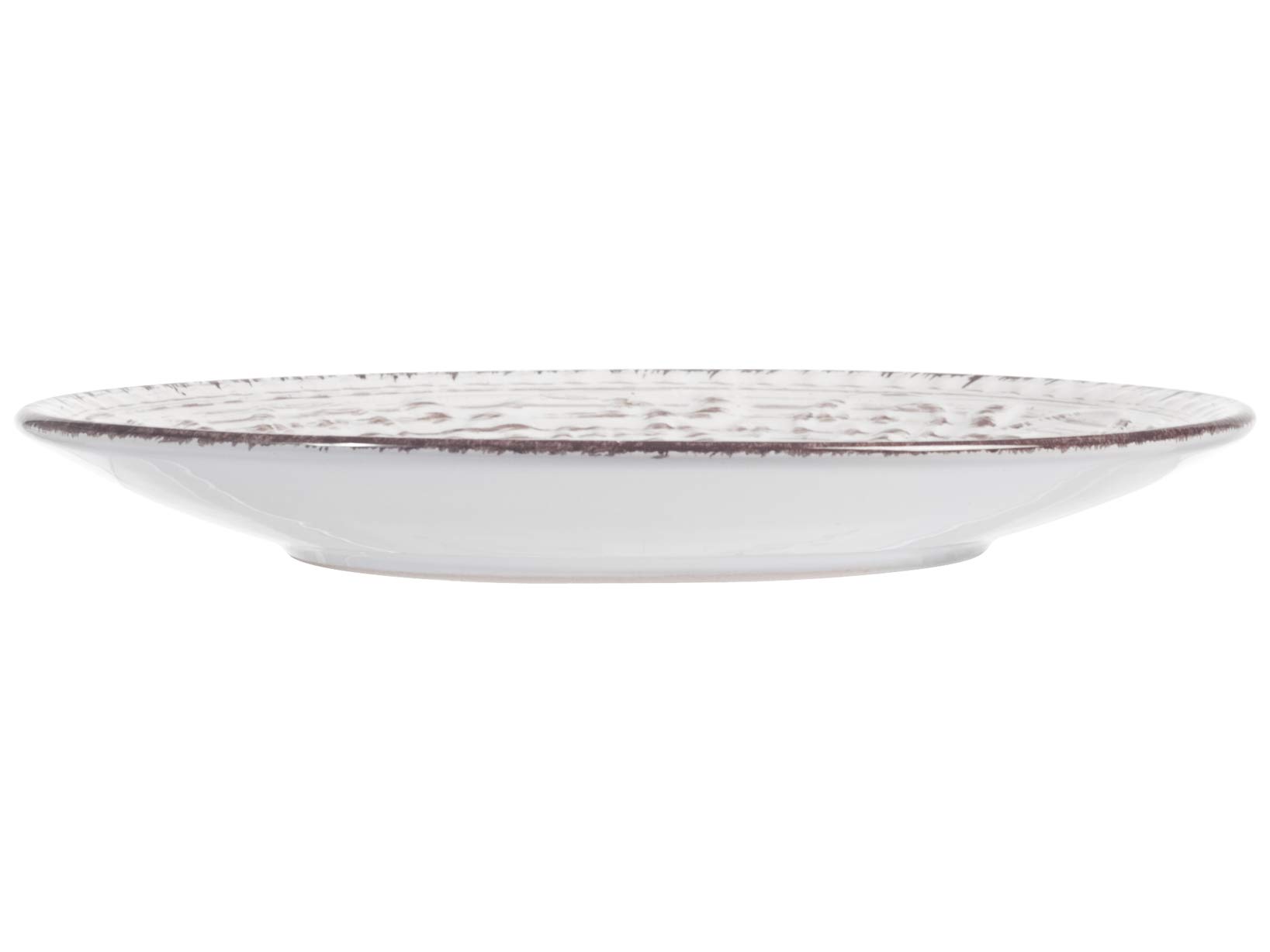 H&H Courtyard Set 6 Piatti Frutta, Stoneware, Bianco, 21 cm