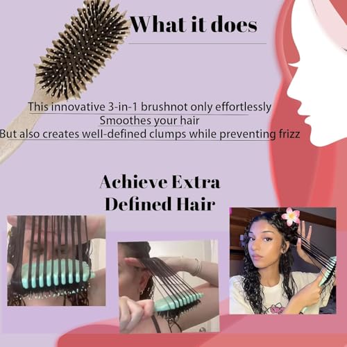 Image of ESCUCHA Curl Defining Brush, 1 PCS Curly Hair Brush, Brush for Curly Hair, for Combing and Shaping Men's and Women's Curls to Reduce Pulling (MULTICOLOR)