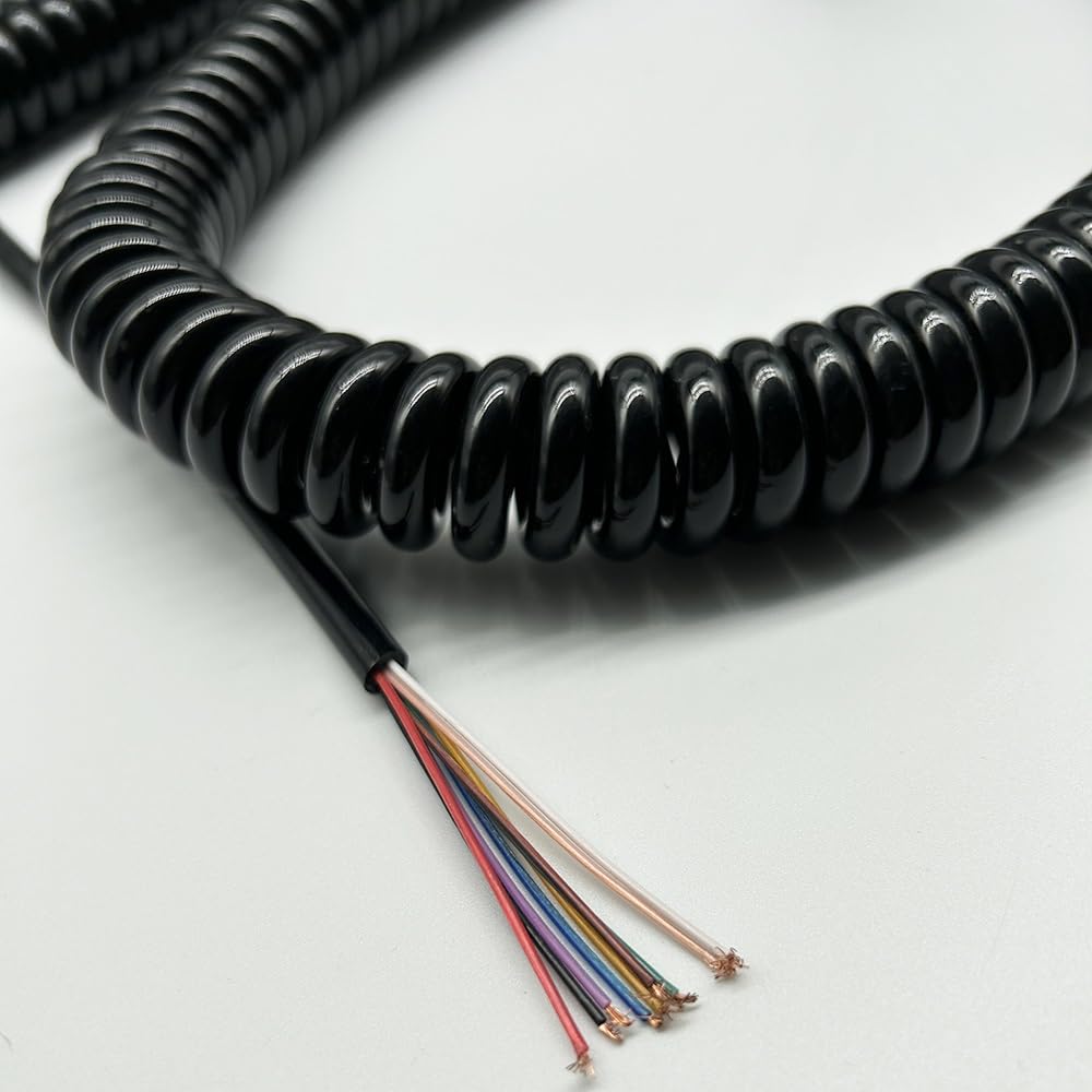 Sprężynowy kabel wielożyłowy spiralny 5-9 żył 0,2 mm kwadratowy miedziany 3 metry(6 core 0.2 square)