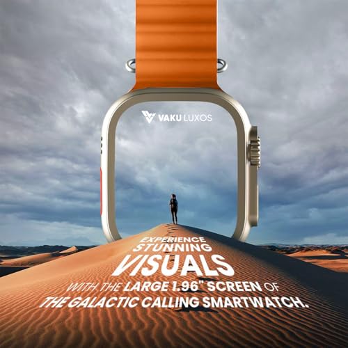 Image of Vaku Luxos Advanced Bluetooth Calling Smartwatch with 1.99 inch HD Display Heart Rate & ECG Monitor, Unlimited Watch Faces 10+ Sports Modes, Sleep Tracker, Silicone Strap- Orange