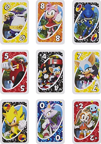 Mattel Games Uno Sonic The Hedgehog Card Game For Kids & Family, Themed Deck & Special Rule, 2-10 Players #TOP3