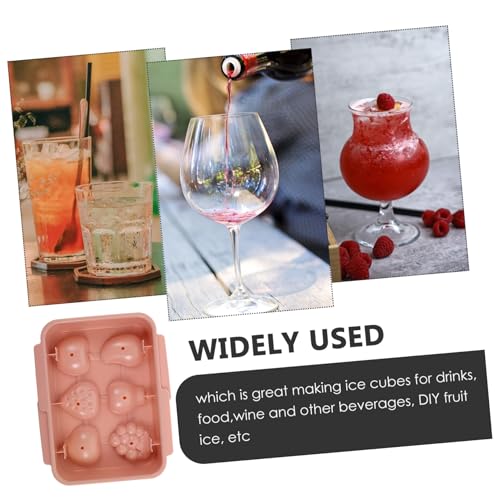 Molde reutilizable para cubitos de hielo con forma de fruta rosa miniatura 7