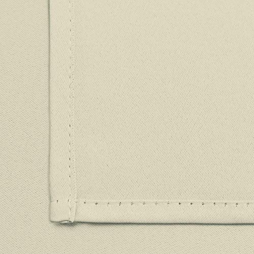 Yakamok 36 Inch Room Darkening Curtains, Blackout Window Panels Thermal Insulated Grommet Top Light Blocking Drapes for Bathroom Basement, 52Wx36L, Light Beige, 2 Panels