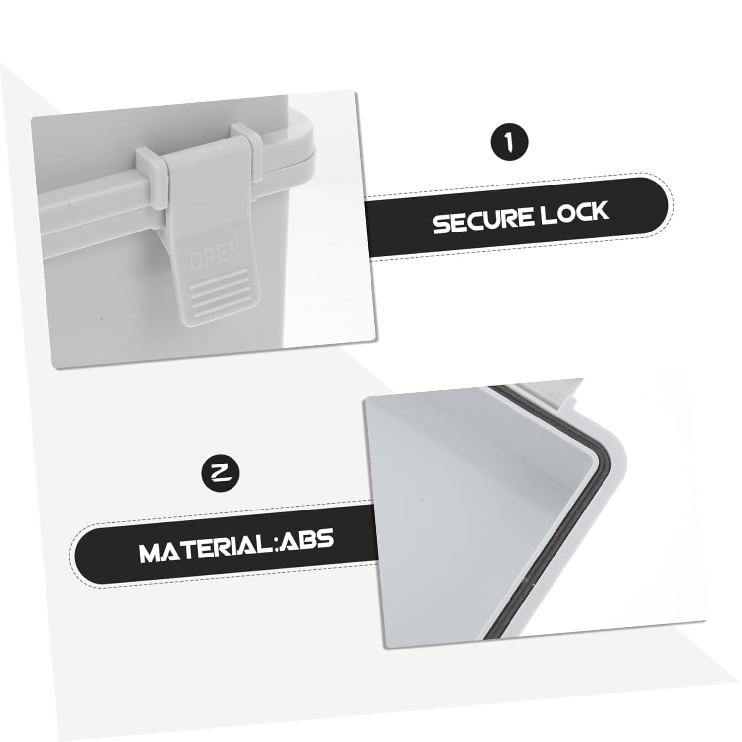 2pcs Weatherproof Electrical Box Outdoor Simple Installation and Locking Buckle Plastic Abs Junction Box