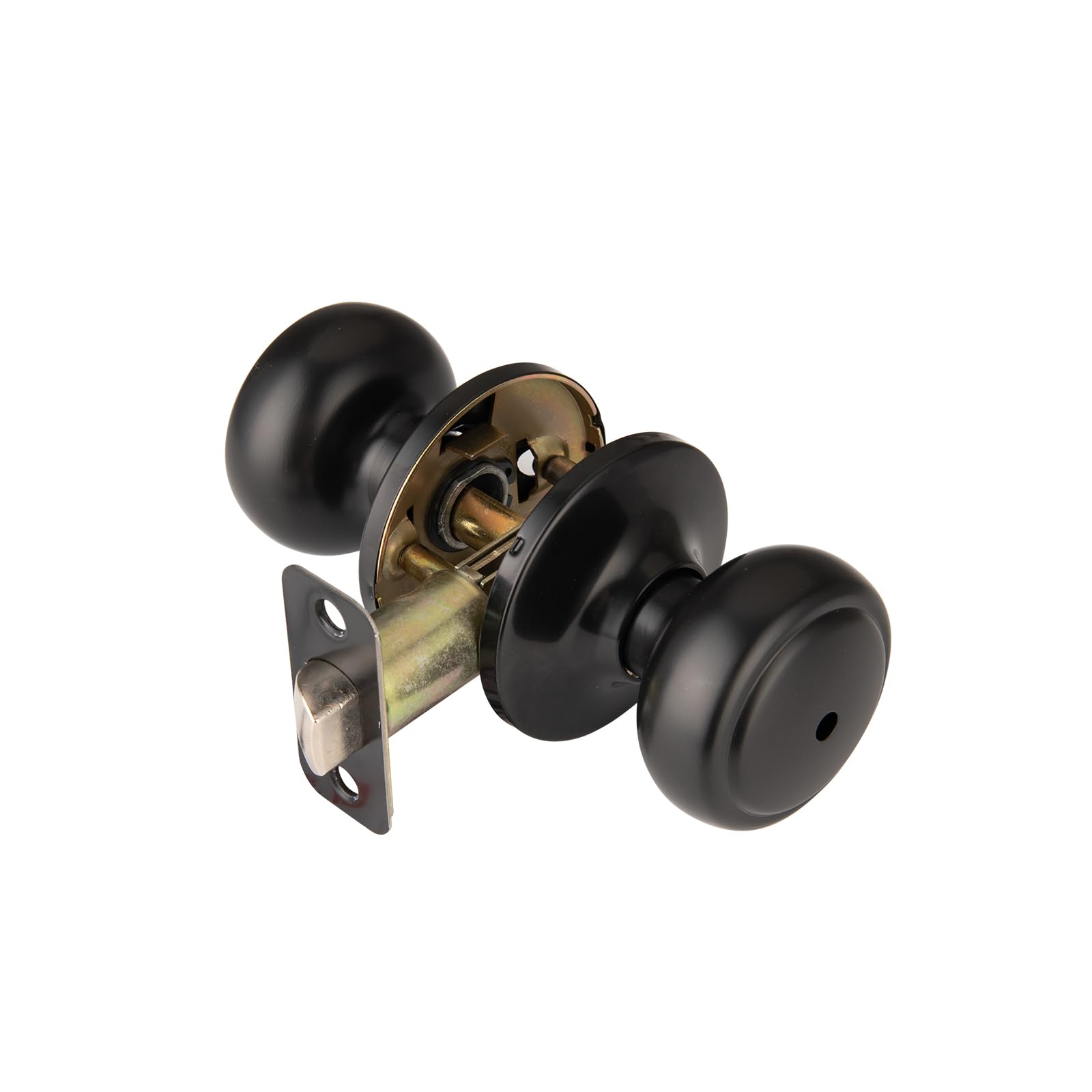 Matte Black Door Knobs,Interior Door Knob with Lock,Coastal Style Door knob for Privacy and Bedroom (Bath or Privacy)