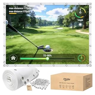 Golf Simulator Impact Screen for Home & Garage Training, Indoor Practice Screen, HD Golf Projector Screen as Rainy Day Golf Solution, Easy Setup for Grandfather Christmas or New Year's Day Gifts