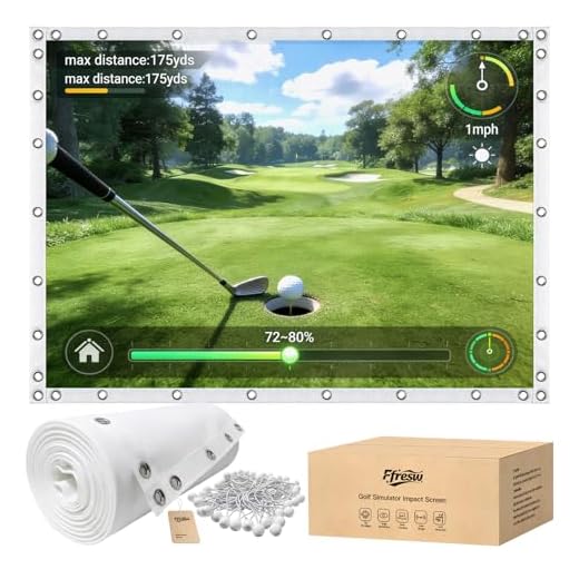 Triple Layer Golf Simulator Impact Screen for Home & Garage Training, Indoor Practice Screen for Enclosure and Net, Hitting Screen with HD Visuals, Launch Monitor Projector Screen with 9 Size Options