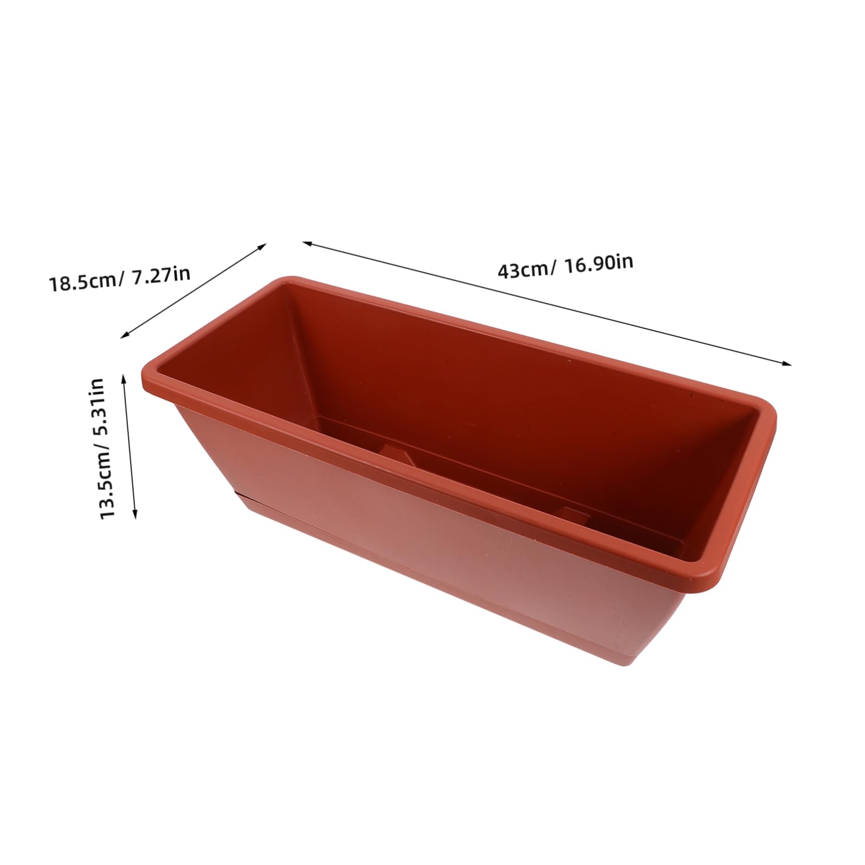 HANABASS 6pezzi Vasi in Plastica Rettangolari Rossi Per Piante Grandi Bonsai e Orto Da Interno Ed Esterno Profondi Traspiranti e Resistenti Per Balcone e Ufficio