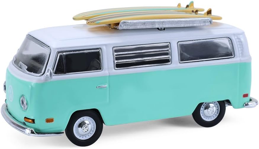 Greenlight Collectibles 1:64 Hitch & Tow Series 33-1971 V-Dub Type 2 with Surfboards and Teardrop Trailer 32330-B