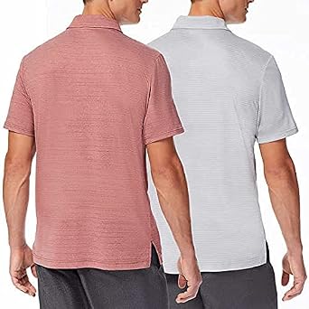 32 DEGREES Mens Polo, 2-Pack (Dark Grey Haze SD/HT Violet, Medium)