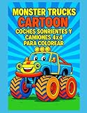  Monster Trucks Cartoon – Coches Sonrientes y Camiones 4x4 para Colorear: 50 dibujos divertidos de monster trucks con páginas en blanco para un coloreado limpio y perfecto para enmarcar