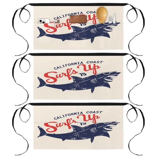Tablier court de chef de cuisine lot de 3 demi-tablier restaurant bistrot