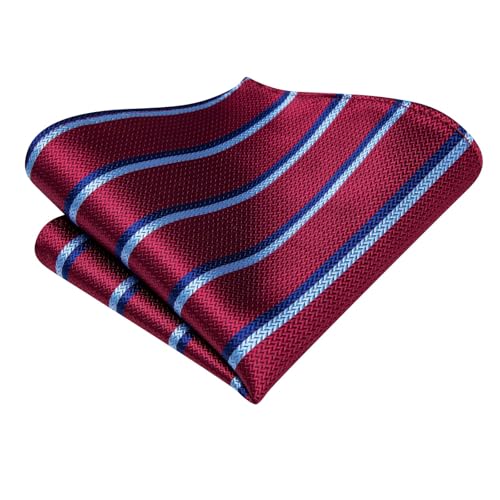 Image of Dubulle Mens Paisley Striped Tie Woven Necktie for Men and Handkerchief Cufflinks Set Wedding Formal Business