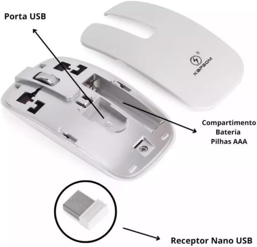 Mouse Battery Compartment and USB Receiver Location