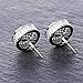 TOPGRILLZ 925 Sterling Silver Iced out CZ Premium Diamond Cluster Zirconia Round Screw Back Stud Earrings for Men and Women Hip Hop Jewelry (Silver Big Circle)