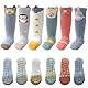 FedMois 6er Pack Baby Kleinkinder ABS rutschfeste Socken Knielang Kniestrümpfe Baumwolle, Hai, 1-3 Jahre
