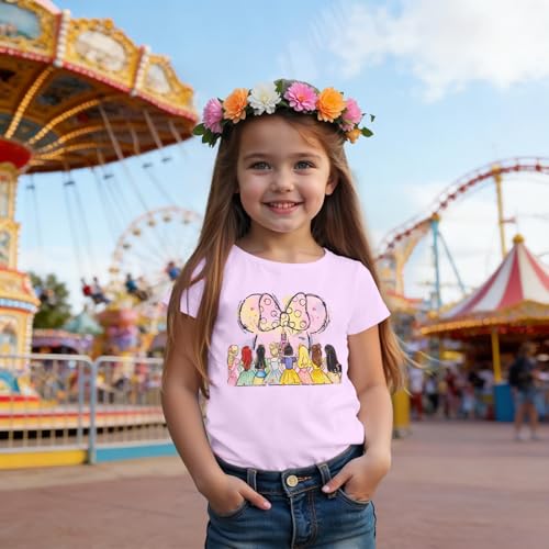 Image of Princess Shirts Toddler Girl Magic Kingdom Kid Shirt Girls Trip Tee Holiday Magical Castle Vacation Short Sleeve Tops