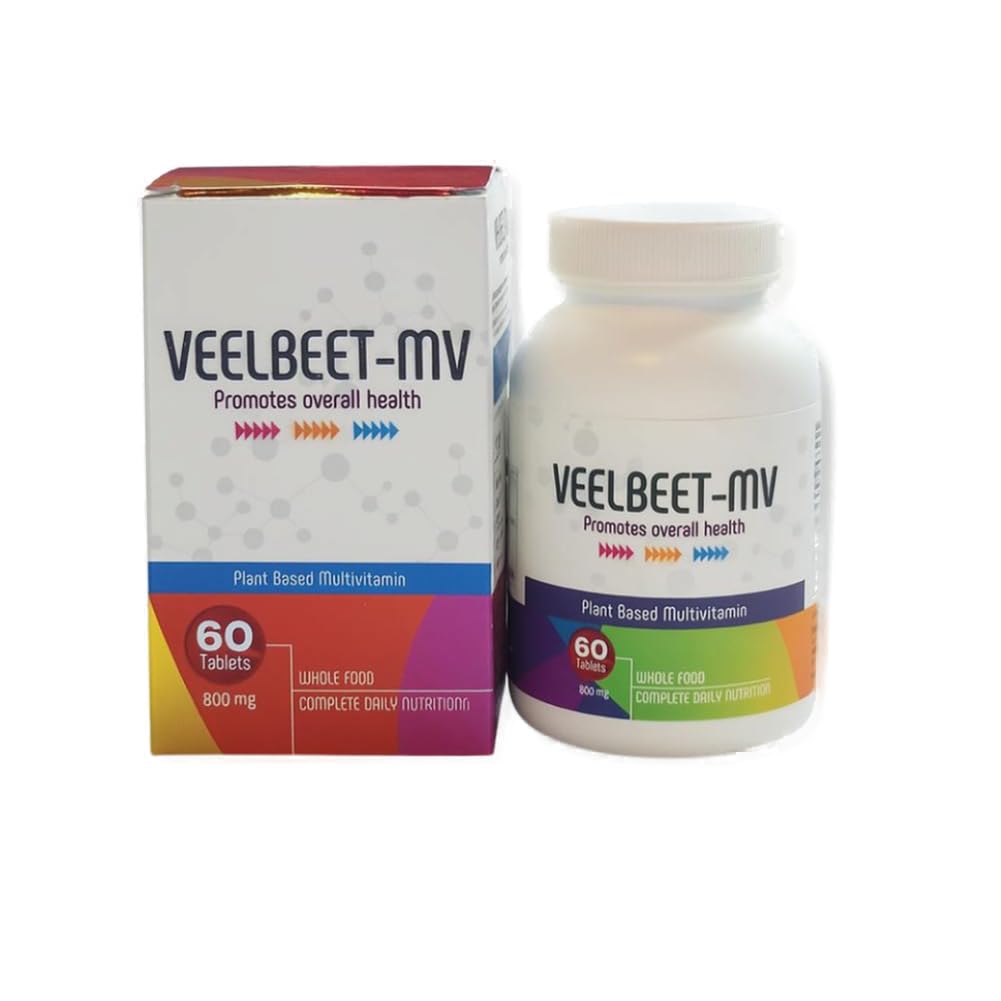 VEELBEET-MV Plant Based Multivitamin Tablets 1000 mg | 60 Tablets, Whole Food, Complete Daily Nutrition-image-43