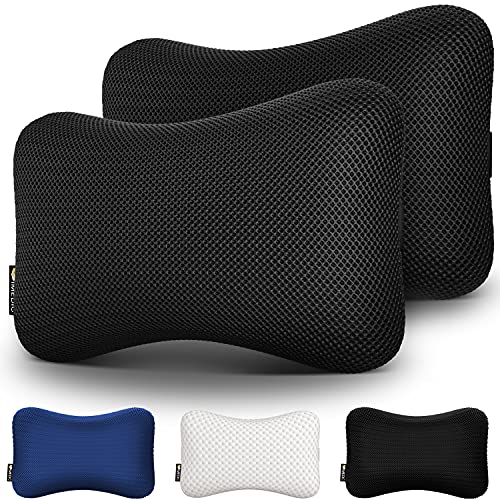 Medipaq Memory Foam Neck Pillow Travel - Travel Pillow Memory Foam Neck Pillow - Car, Office, Home and Plane Travel Pillow - Adults and Kids Travel Neck Pillow - Black - 3D Mesh