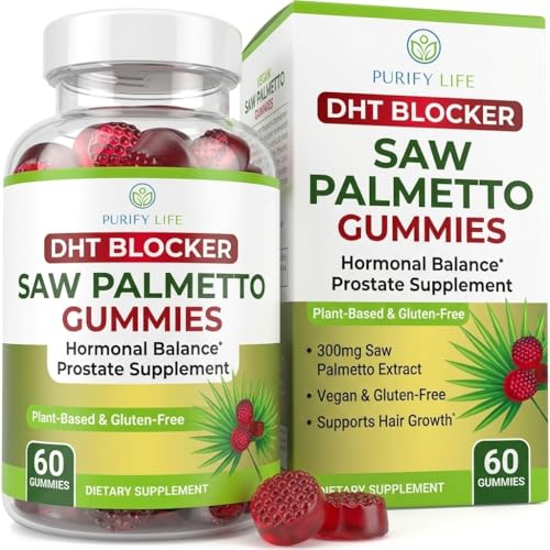 Sugar-Free Saw Palmetto Gummies for Men & Women - Saw Palmetto Extract Supplement for Hair...