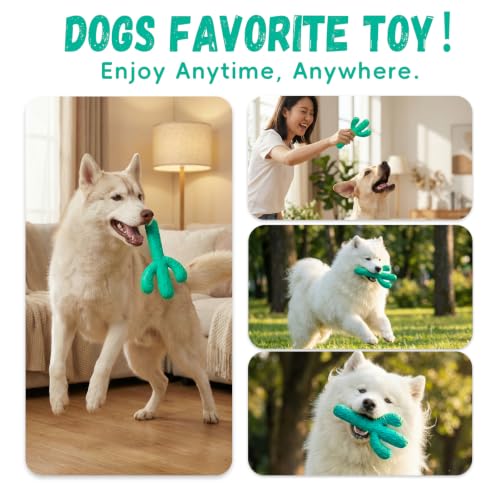 Image of MewaJump Dog Chew Toys, Durable Rubber Dog Toys for Aggressive Chewers Blue
