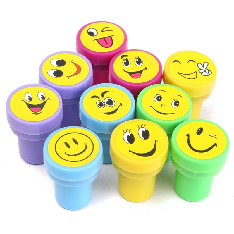 SSKR Emoji Stamps for Kids - 10 Pcs Set | Emoji and Motivation Reward Art Teachers, Students Birthday Gift & Craft Scrapbooking (B0CBNG458G) Amazon Price History, Amazon Price Tracker