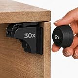 Hoffenbach Blocca Cassetti per Bambini, 30 Serrature + 6 Chiavi, Chiusura Magnetica per Cassetti e Ante, Sicurezza Mobili per Bambini – NVero
