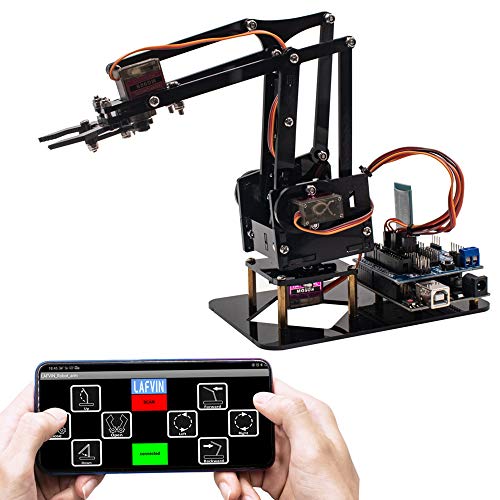 LAFVIN 4DOF Acrylic Robot Mechanical Arm Claw Kit Compatible with Arduino IDE DIY Robot with CD Tutorial - Image 4