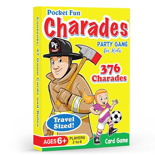 Pocket Fun Charades for Kids Ages 6+ – 376 Fun Acting Prompts – No Reading Required | Compact,...