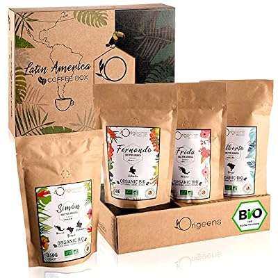 Ein Premium Bio Kaffeebohnen Probierpaket aus Lateinamerika